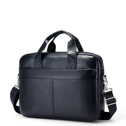 Dark Brown Leather Laptop Bag – Genuine Leather Briefcase for Work & Travel