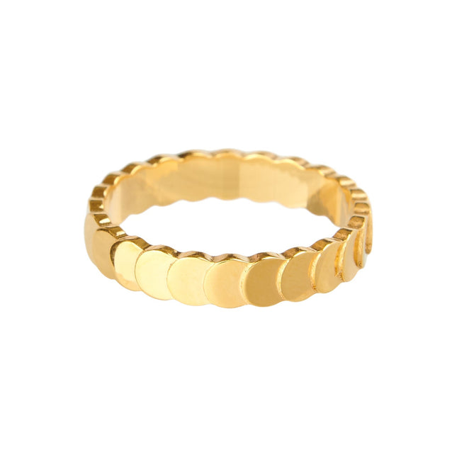 Minimalist Gold Disc Ring – Stackable Dainty Gold Ring for Women