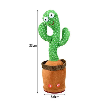 Dancing Cactus Plush Toy – Interactive Talking, Singing & Dancing Toy for Kids – Glowing LED Lights & Mimic Voice Function