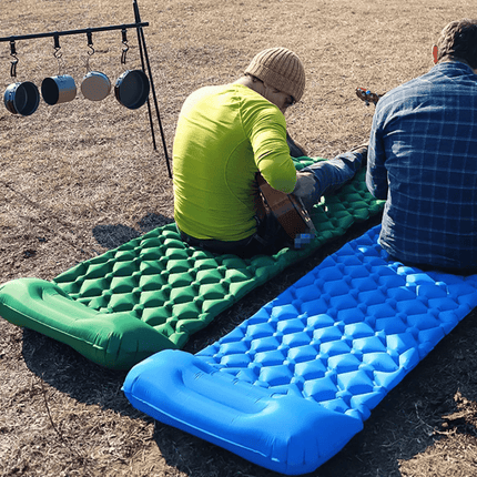 Inflatable Air Mattress with Integrated Pillow – Lightweight & Compact for Camping, Travel & Festivals