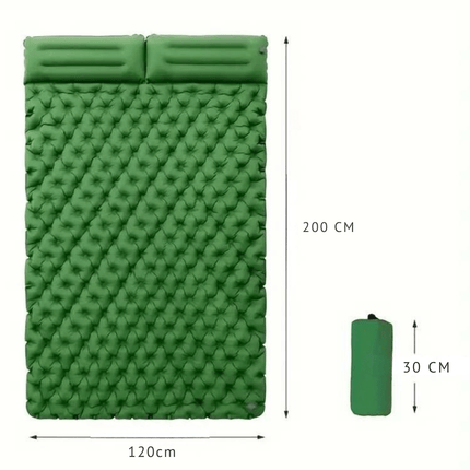 Inflatable Double Air Mattress with Built-in Pillows – Portable, Waterproof & Ideal for Camping, Travel & Guests