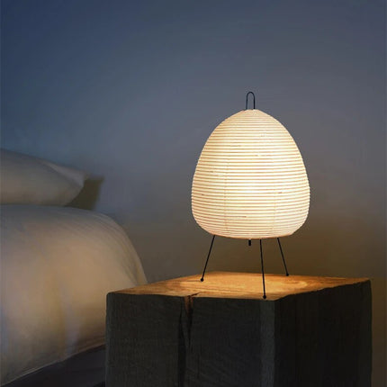 Japanese Rice Paper Table Lamp 14" x 7" – Minimalist Soft Light for Modern Home Décor