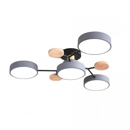 Modern LED Ceiling Light Fixture with Branch Design & Round Panels – Dimmable, Energy-Efficient Lighting (24", 31", 39")