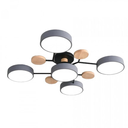 Modern LED Ceiling Light Fixture with Branch Design & Round Panels – Dimmable, Energy-Efficient Lighting (24", 31", 39")