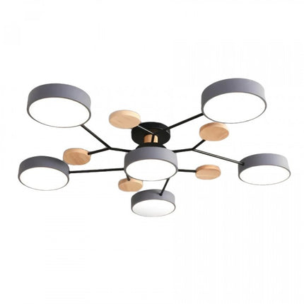 Modern LED Ceiling Light Fixture with Branch Design & Round Panels – Dimmable, Energy-Efficient Lighting (24", 31", 39")