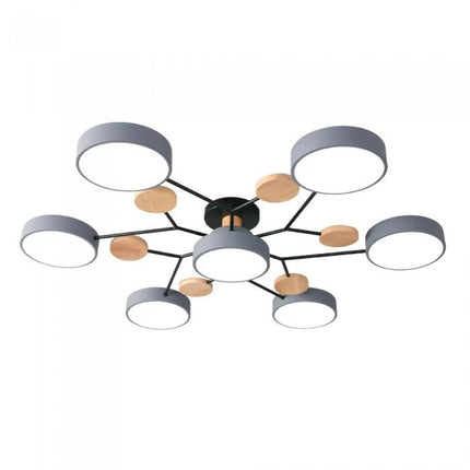 Modern LED Ceiling Light Fixture with Branch Design & Round Panels – Dimmable, Energy-Efficient Lighting (24", 31", 39")