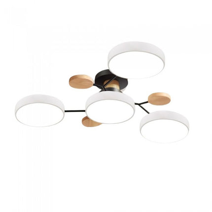 Modern LED Ceiling Light Fixture with Branch Design & Round Panels – Dimmable, Energy-Efficient Lighting (24", 31", 39")