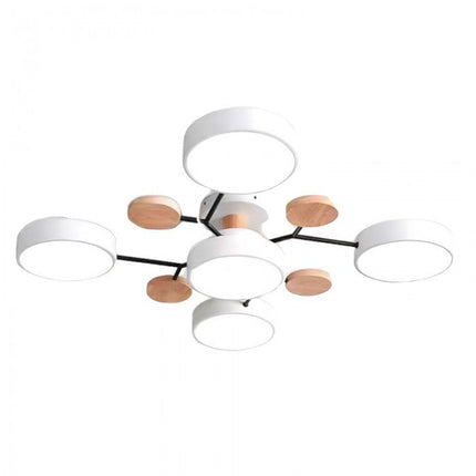 Modern LED Ceiling Light Fixture with Branch Design & Round Panels – Dimmable, Energy-Efficient Lighting (24", 31", 39")