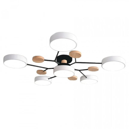 Modern LED Ceiling Light Fixture with Branch Design & Round Panels – Dimmable, Energy-Efficient Lighting (24", 31", 39")