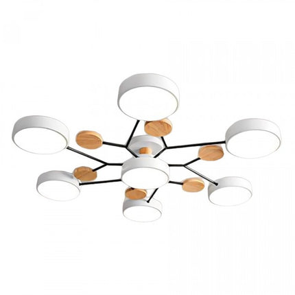 Modern LED Ceiling Light Fixture with Branch Design & Round Panels – Dimmable, Energy-Efficient Lighting (24", 31", 39")
