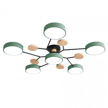 Modern LED Ceiling Light Fixture with Branch Design & Round Panels – Dimmable, Energy-Efficient Lighting (24", 31", 39")