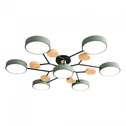 Modern LED Ceiling Light Fixture with Branch Design & Round Panels – Dimmable, Energy-Efficient Lighting (24", 31", 39")