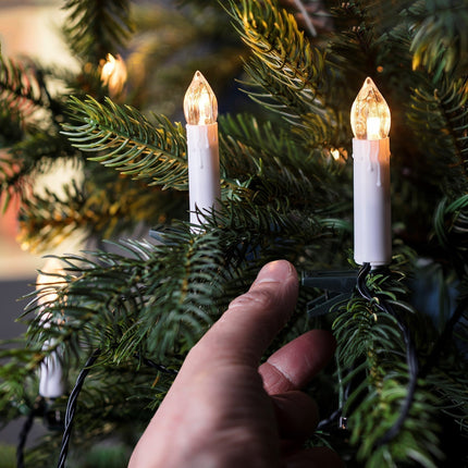Warm White LED Clip-On Candle String Lights 48.2" × (Length) Warm Glow Holiday Tree Lighting