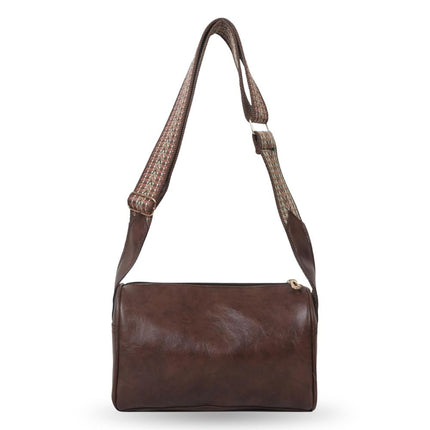 Stylish Leather Shoulder Bag with Braided Strap – Durable, Comfortable, and Spacious
