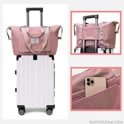 Foldable Waterproof Weekender Travel Bag – Lightweight Carry-On Duffel with Luggage Sleeve