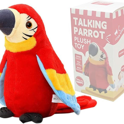 Interactive Talking Parrot Plush Toy – Repeats Your Words & Moves – Soft Cuddly Bird