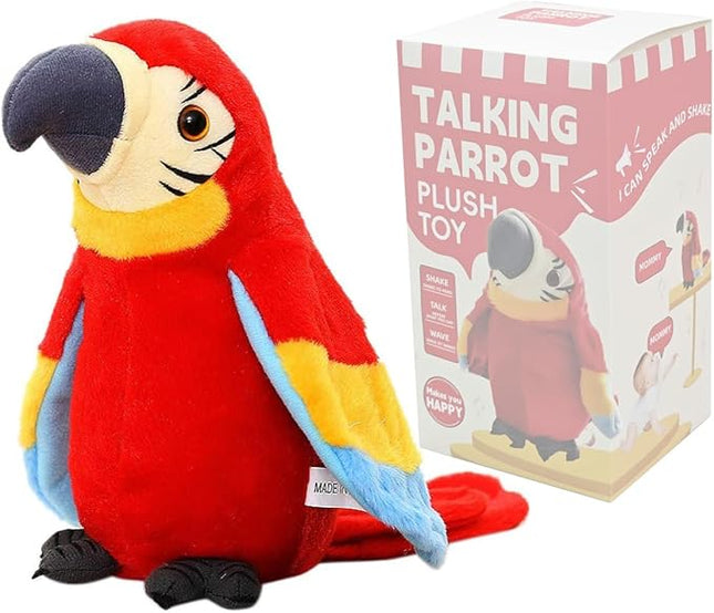Interactive Talking Parrot Plush Toy – Repeats Your Words & Moves – Soft Cuddly Bird