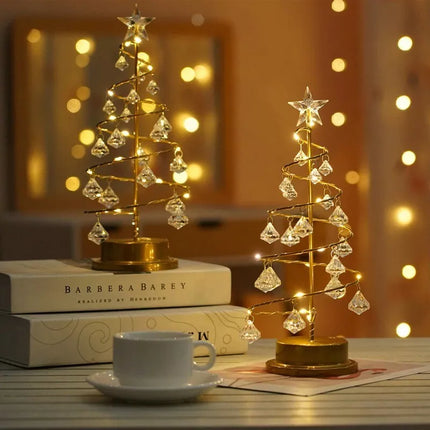 USB Rechargeable Decorative Christmas Tree Table Lamp – 15.7″ H x 7.9″ W Festive LED Accent Light for Home