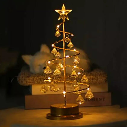 USB Rechargeable Decorative Christmas Tree Table Lamp – 15.7″ H x 7.9″ W Festive LED Accent Light for Home