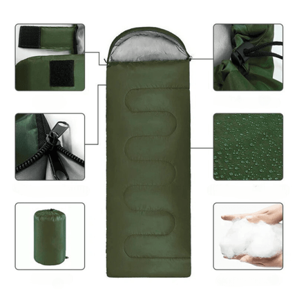 Lightweight Waterproof Sleeping Bag – Compact 3-Season Camping & Backpacking Bag