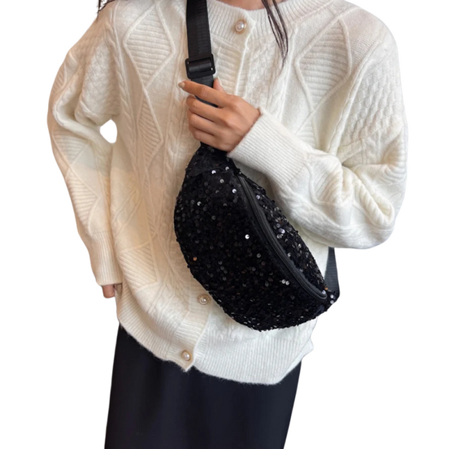 Black Sequin Crossbody Bag – Chic, Trendy & Comfortable Evening Purse