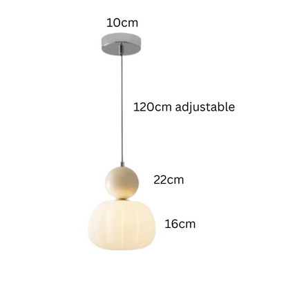 Elegant Art Deco Pendant Light – Cream Shade Ceiling Lamp with Adjustable Height