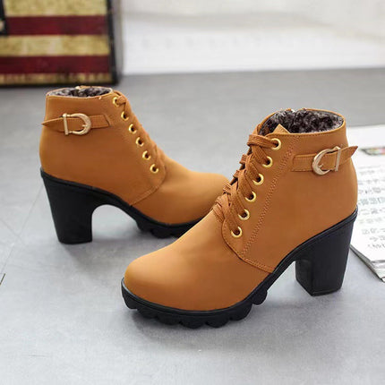 Women's Block Heel Ankle Boots – Elegant & Comfortable Fall/Winter Footwear