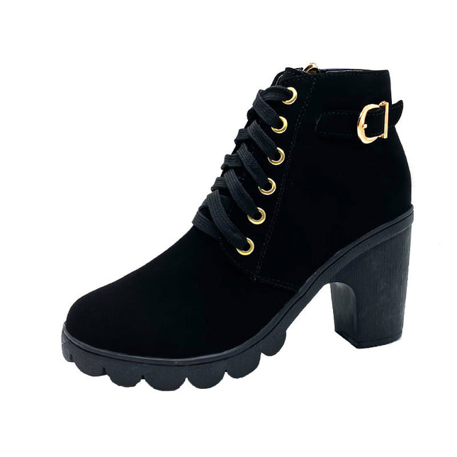 Women's Block Heel Ankle Boots – Elegant & Comfortable Fall/Winter Footwear