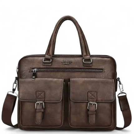 Premium Brown Leather 13-Inch Laptop Bag for Men – Timeless Design & Practical Functionality