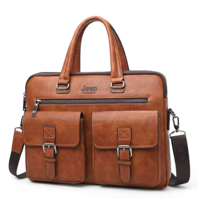 Premium Brown Leather 13-Inch Laptop Bag for Men – Timeless Design & Practical Functionality