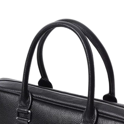 14-Inch Leather Laptop Bag for Men – Premium Cowhide Briefcase with Multiple Compartments