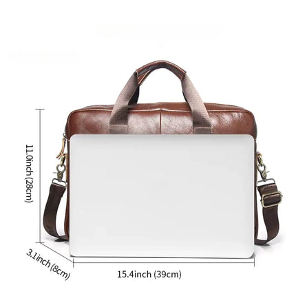 Brown Leather Laptop Bag – Stylish & Functional Business Briefcase
