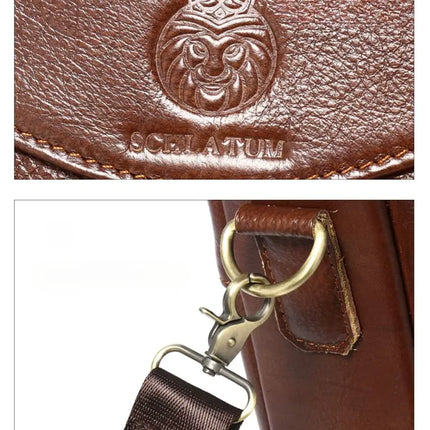 Brown Leather Laptop Bag – Stylish & Functional Business Briefcase