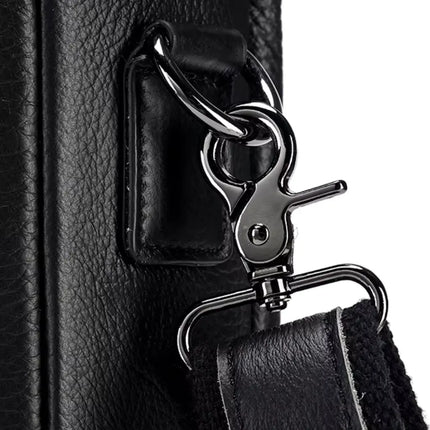lack Leather Laptop Bag – Spacious Business Briefcase with Multiple Compartments
