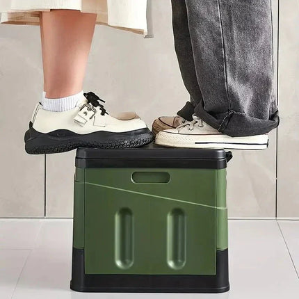 Foldable Storage Ottoman Bench – Collapsible Footrest with Hidden Storage, Compact & Durable for Living Room, Bedroom, or Office