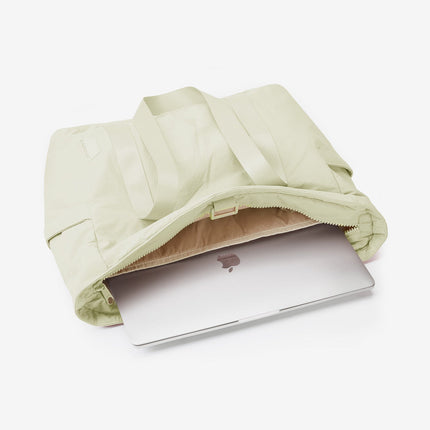 Black Tote Bag with Yoga Mat Holder – Water-Resistant & Laptop Compartment – Perfect for Gym, Work, or Beach