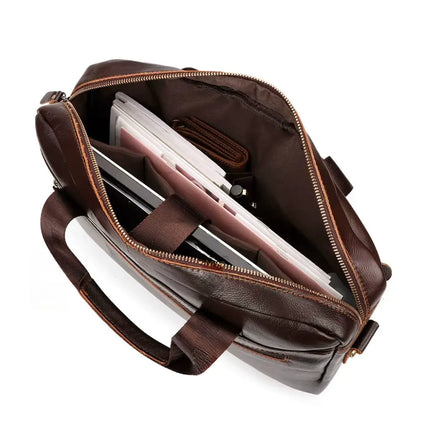 Premium 13-Inch Leather Laptop Bag for Men – Genuine Leather, Stylish & Functional