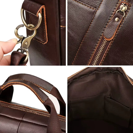 Premium 13-Inch Leather Laptop Bag for Men – Genuine Leather, Stylish & Functional