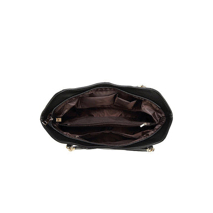 Trendy Vegan Leather Handbag – Elegant & Practical with Gold Details