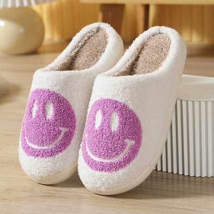 Smiley Face Slippers – Cozy, Non-Slip Plush House Shoes for Women & Men