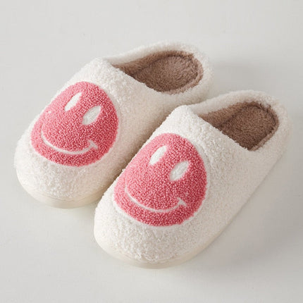 Smiley Face Slippers – Cozy, Non-Slip Plush House Shoes for Women & Men