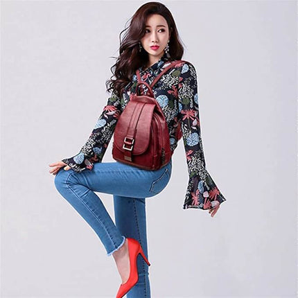 Waterproof Vegan Leather Anti-Theft Backpack for Women – Convertible Rucksack & Handbag with Hidden Zipper