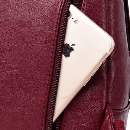 Waterproof Vegan Leather Anti-Theft Backpack for Women – Convertible Rucksack & Handbag with Hidden Zipper