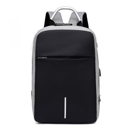 Waterproof Anti-Theft Laptop Backpack 15.6" – USB Charging Port – Grey/Black Business & Travel Bag