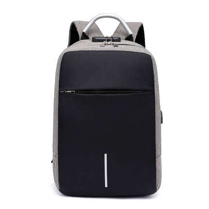 Waterproof Anti-Theft Laptop Backpack 15.6" – USB Charging Port – Grey/Black Business & Travel Bag