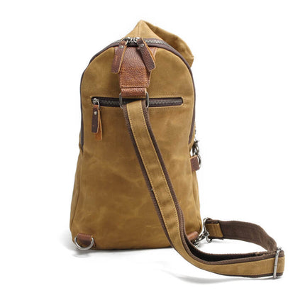 Vintage Canvas Backpack for Men – Waterproof Shoulder Bag with Durable Design