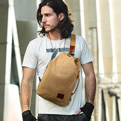 Vintage Canvas Backpack for Men – Waterproof Shoulder Bag with Durable Design
