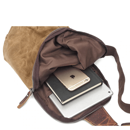 Vintage Canvas Backpack for Men – Waterproof Shoulder Bag with Durable Design