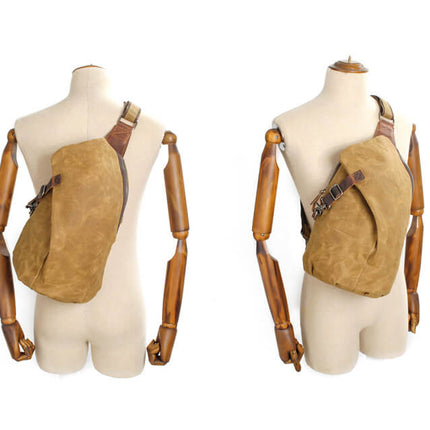 Vintage Canvas Backpack for Men – Waterproof Shoulder Bag with Durable Design