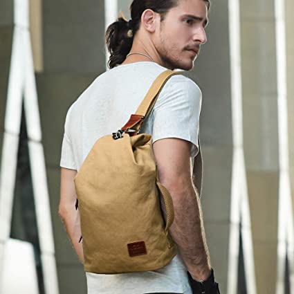 Vintage Canvas Backpack for Men – Waterproof Shoulder Bag with Durable Design